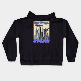 Retro Vintage Comic Spaceship Kids Hoodie